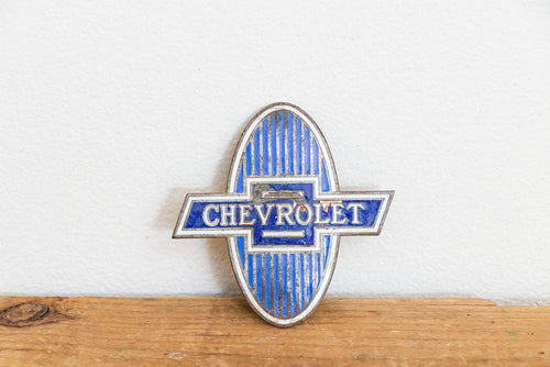 Chevy Radiator Badge Vintage Porcelain Enamel Chevrolet - Eagle's Eye Finds