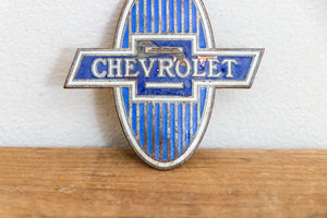 Chevy Radiator Badge Vintage Porcelain Enamel Chevrolet - Eagle's Eye Finds