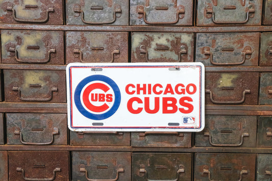 Chicago Cubs Baseball License Plate Vintage Sports Booster Wall Decor