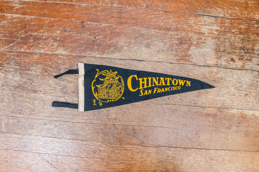 Chinatown San Francisco Retro Felt Pennant Vintage California Wall Decor