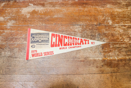 Cincinnati Reds 1975 World Series Champs Baseball Pennant MLB Felt Sports Decor