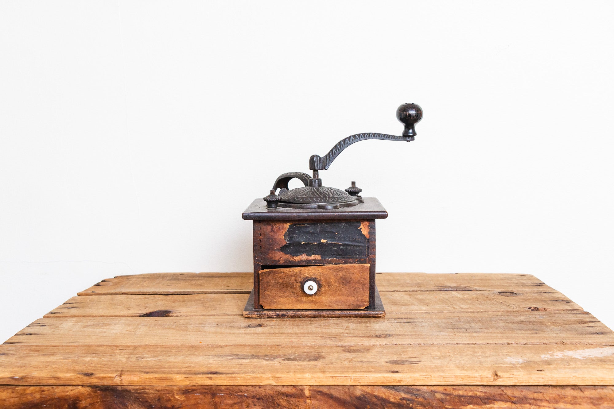 Vintage Copper Top Coffee Grinder