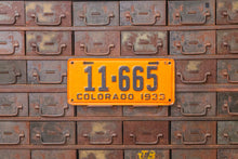 Load image into Gallery viewer, Colorado 1933 License Plate Vintage Wall Hanging Decor - Eagle&#39;s Eye Finds
