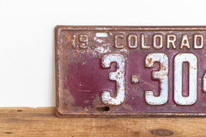 Colorado 1942 License Plate Vintage Maroon Wall Hanging Decor - Eagle's Eye Finds