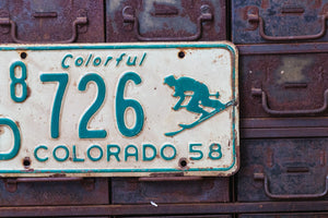 Colorado 1958 Skier License Plate Vintage Wall Hanging Decor 726 - Eagle's Eye Finds
