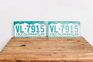 Colorado 1960 License Plate Pair Vintage Green and White CO Wall Hanging Decor VL-7915 - Eagle's Eye Finds