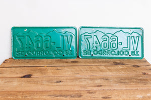 Colorado 1962 License Plate Pair Vintage Green CO Wall Hanging Decor - Eagle's Eye Finds