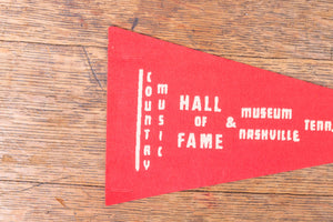 Country Music Hall of Fame Tennessee Felt Pennant Vintage Red Nashville Wall Decor - Eagle's Eye Finds