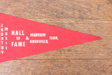 Load image into Gallery viewer, Country Music Hall of Fame Tennessee Felt Pennant Vintage Red Nashville Wall Decor - Eagle&#39;s Eye Finds
