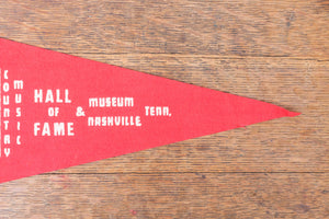 Country Music Hall of Fame Tennessee Felt Pennant Vintage Red Nashville Wall Decor - Eagle's Eye Finds