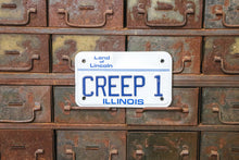 Load image into Gallery viewer, CREEP 1 Illinois 1990s Motorcycle Vanity License Plate Vintage Wall Hanging Decor - Eagle&#39;s Eye Finds
