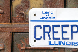 CREEP 1 Illinois 1990s Motorcycle Vanity License Plate Vintage Wall Hanging Decor - Eagle's Eye Finds