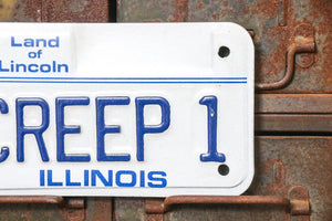 CREEP 1 Illinois 1990s Motorcycle Vanity License Plate Vintage Wall Hanging Decor - Eagle's Eye Finds