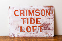 Load image into Gallery viewer, Crimson Tide Loft Vintage Alabama Sign Painted Metal Wall Decor
