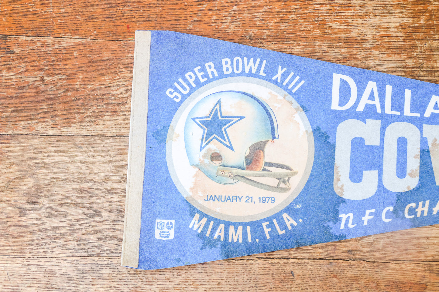 Dallas Cowboys Felt Pennant NFL Super Bowl Blue Vintage Sports Decor