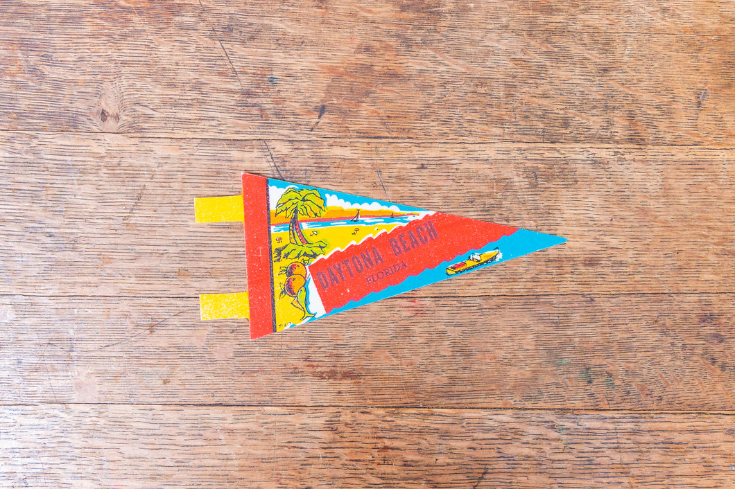 Daytona Beach Florida Colorful Felt Pennant Vintage Wall Decor - Eagle's Eye Finds