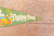 Load image into Gallery viewer, Daytona Beach Florida Green Felt Pennant Vintage Mini Wall Decor - Eagle&#39;s Eye Finds

