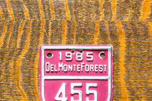 1985 Del Monte Forest CA Tax Tag License Plate Vintage Pebble Beach