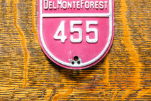 Load image into Gallery viewer, 1985 Del Monte Forest CA Tax Tag License Plate Vintage Pebble Beach
