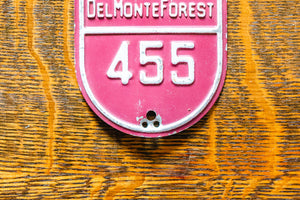 1985 Del Monte Forest CA Tax Tag License Plate Vintage Pebble Beach