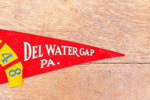 Load image into Gallery viewer, 1948 Del Water Gap PA Felt Pennant Vintage Red Pennsylvania  Wall Decor
