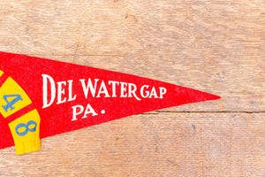1948 Del Water Gap PA Felt Pennant Vintage Red Pennsylvania  Wall Decor