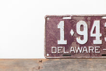 Load image into Gallery viewer, Delaware 1939 License Plate Vintage Maroon Wall Decor 1-943 - Eagle&#39;s Eye Finds
