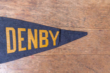 Load image into Gallery viewer, Denby High School Detroit Blue and Yellow Felt Pennant Vintage Michigan Decor - Eagle&#39;s Eye Finds
