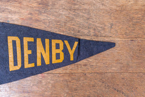 Denby High School Detroit Blue and Yellow Felt Pennant Vintage Michigan Decor - Eagle's Eye Finds