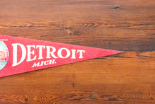 Load image into Gallery viewer, Detroit MI Red Felt Pennant Vintage Michigan Wall Hanging Decor
