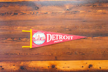 Load image into Gallery viewer, Detroit MI Red Felt Pennant Vintage Michigan Wall Hanging Decor
