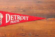 Load image into Gallery viewer, Detroit MI Red Felt Pennant Vintage Michigan Wall Hanging Decor
