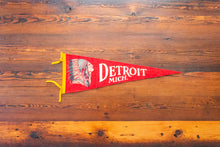 Load image into Gallery viewer, Detroit MI Red Felt Pennant Vintage Michigan Wall Hanging Decor
