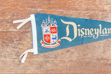 Load image into Gallery viewer, Disneyland Magic Kingdom Felt Pennant Vintage Blue Kid&#39;s Wall Decor
