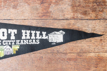 Load image into Gallery viewer, Dodge City Kansas Black Felt Pennant Vintage Wall Hanging Decor - Eagle&#39;s Eye Finds
