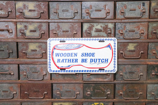 Dutch Shoe Booster License Plate Retro Vintage Wall Decor