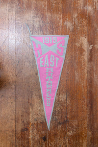 East Rutherford 1919 Pink and Grey Felt Pennant Vintage High School Decor - Eagle's Eye Finds