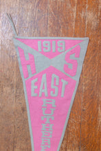 Load image into Gallery viewer, East Rutherford 1919 Pink and Grey Felt Pennant Vintage High School Decor - Eagle&#39;s Eye Finds
