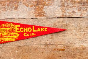 Echo Lake Park Colorado Felt Pennant Vintage Red Wall Decor