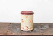 Load image into Gallery viewer, Small Empeco Canister Tin Chic Kitchen Storage Decor Vintage Red Polka Dots and Leaves - Eagle&#39;s Eye Finds
