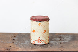 Small Empeco Canister Tin Chic Kitchen Storage Decor Vintage Red Polka Dots and Leaves - Eagle's Eye Finds