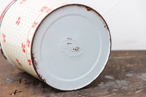 Empeco Canister Tin Chic Kitchen Storage Decor Vintage Red Polka Dots and Leaves - Eagle's Eye Finds