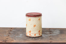 Load image into Gallery viewer, Small Empeco Canister Tin Chic Kitchen Storage Decor Vintage Red Polka Dots and Leaves - Eagle&#39;s Eye Finds
