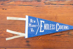 Endless Caverns Virginia Royal Blue Felt Pennant Vintage Wall Hanging Decor