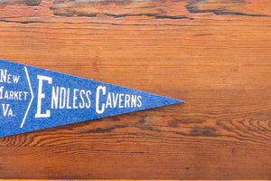 Endless Caverns Virginia Royal Blue Felt Pennant Vintage Wall Hanging Decor