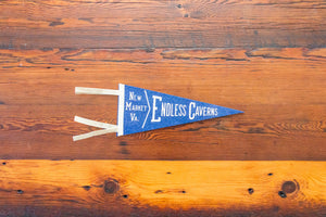 Endless Caverns Virginia Royal Blue Felt Pennant Vintage Wall Hanging Decor