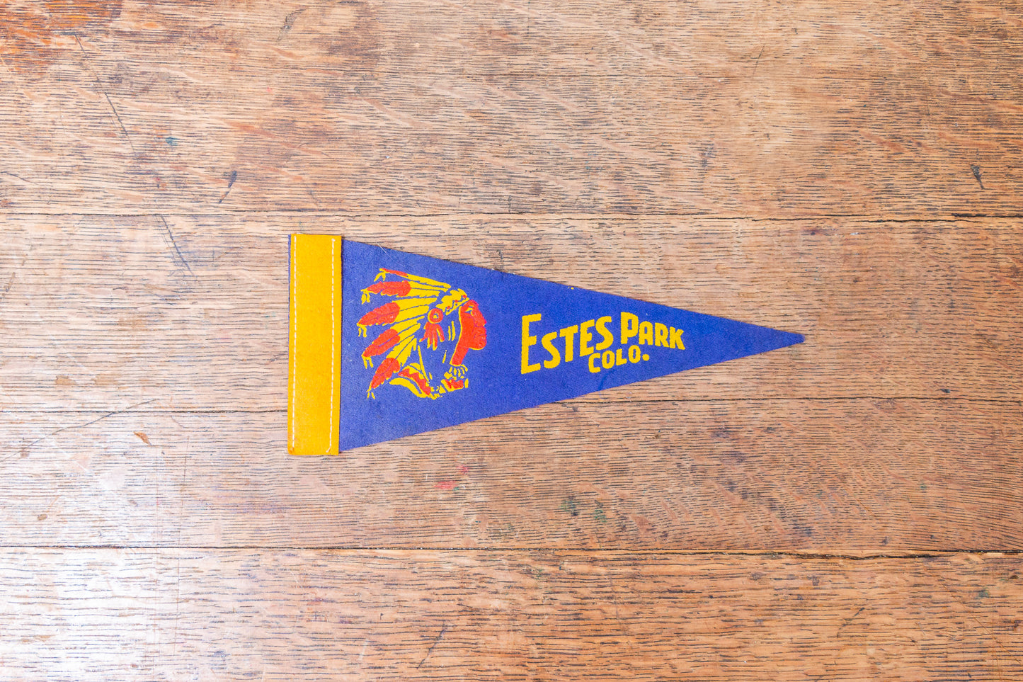Estes Park Colorado Felt Pennant Vintage Blue National Park Wall Decor - Eagle's Eye Finds