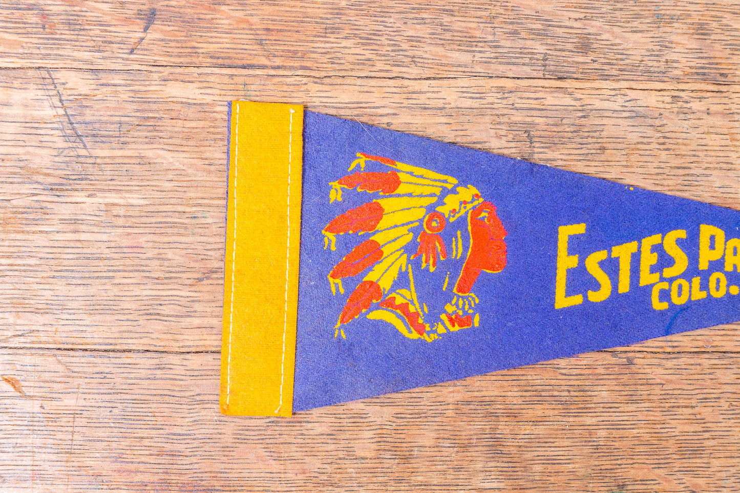 Estes Park Colorado Felt Pennant Vintage Blue National Park Wall Decor - Eagle's Eye Finds