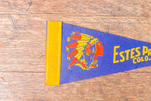 Load image into Gallery viewer, Estes Park Colorado Felt Pennant Vintage Blue National Park Wall Decor - Eagle&#39;s Eye Finds
