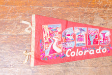 Load image into Gallery viewer, Estes Park Colorado Felt Pennant Vintage Red National Park Wall Decor - Eagle&#39;s Eye Finds
